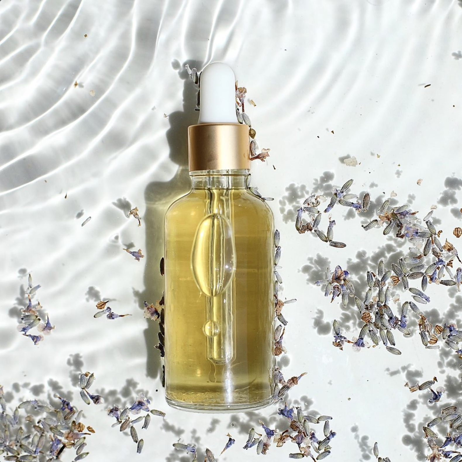 Lavender essential oil bottle